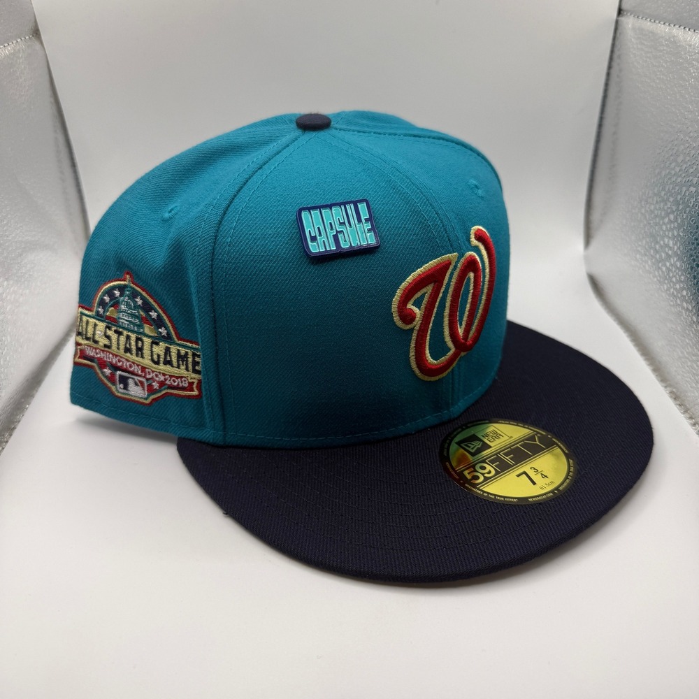 New Era‎ 59FIFTY Washington Nationals 2018 All Star Game Teal Navy Hat 7 3/4